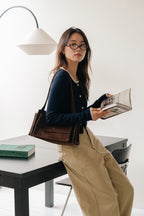 Loose fit straight pants-BEIGE