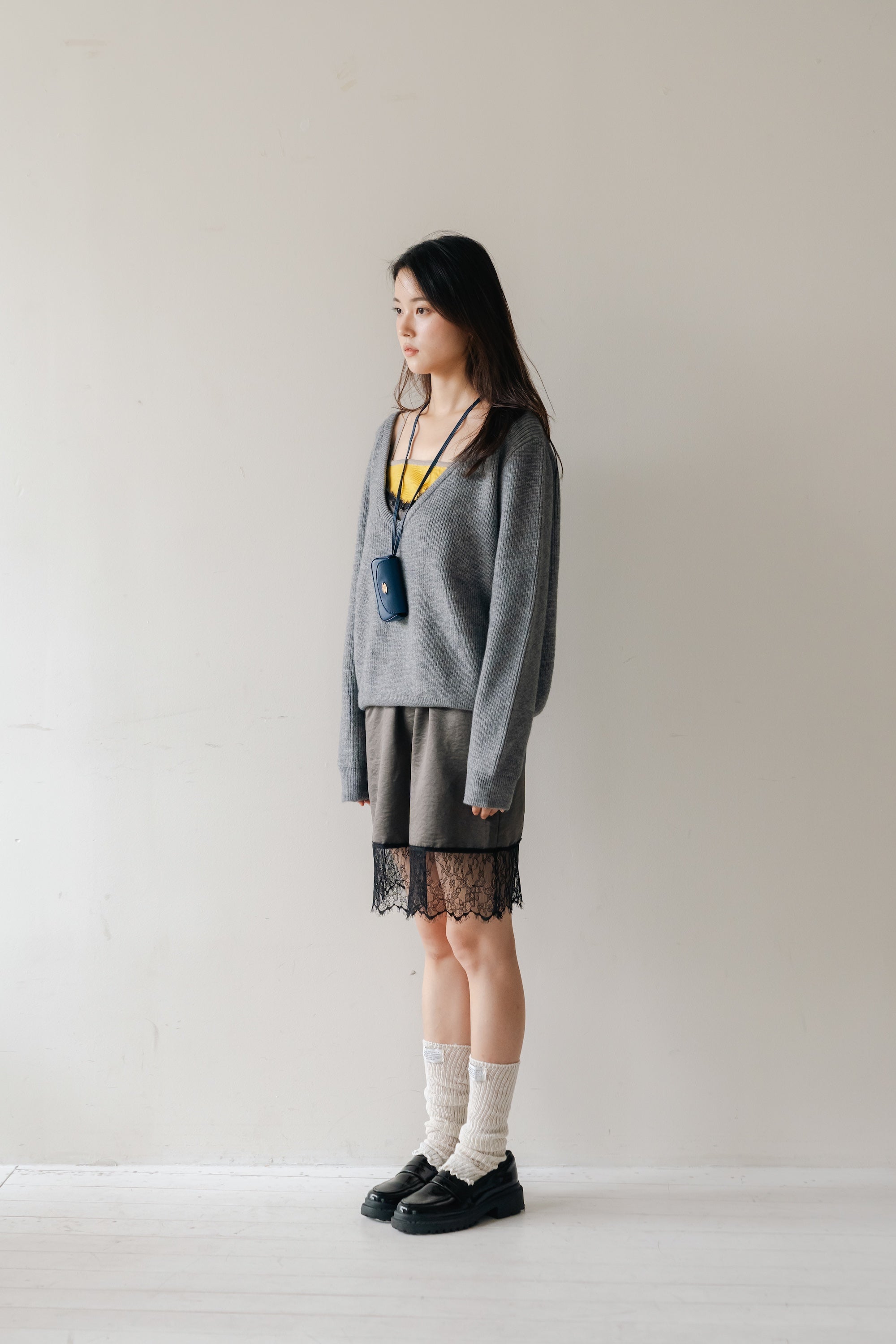 Soft Layered Knit Set-GREY