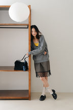 Soft Layered Knit Set-GREY