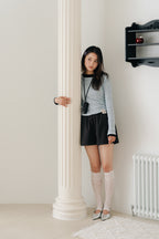 Back Frill Shorts-GREY