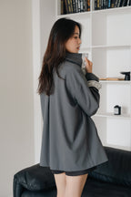 Lace Volume Coat-GREY