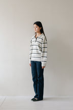 Border Knit Polo-GREY