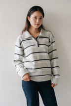 Border Knit Polo-GREY