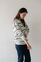 Border Knit Polo-GREY