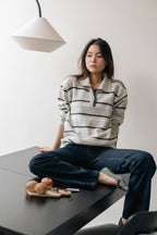 Border Knit Polo-GREY