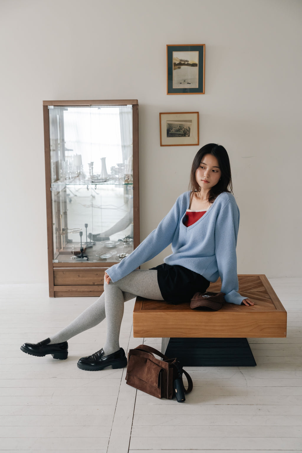 Soft Layered Knit Set-BLUE