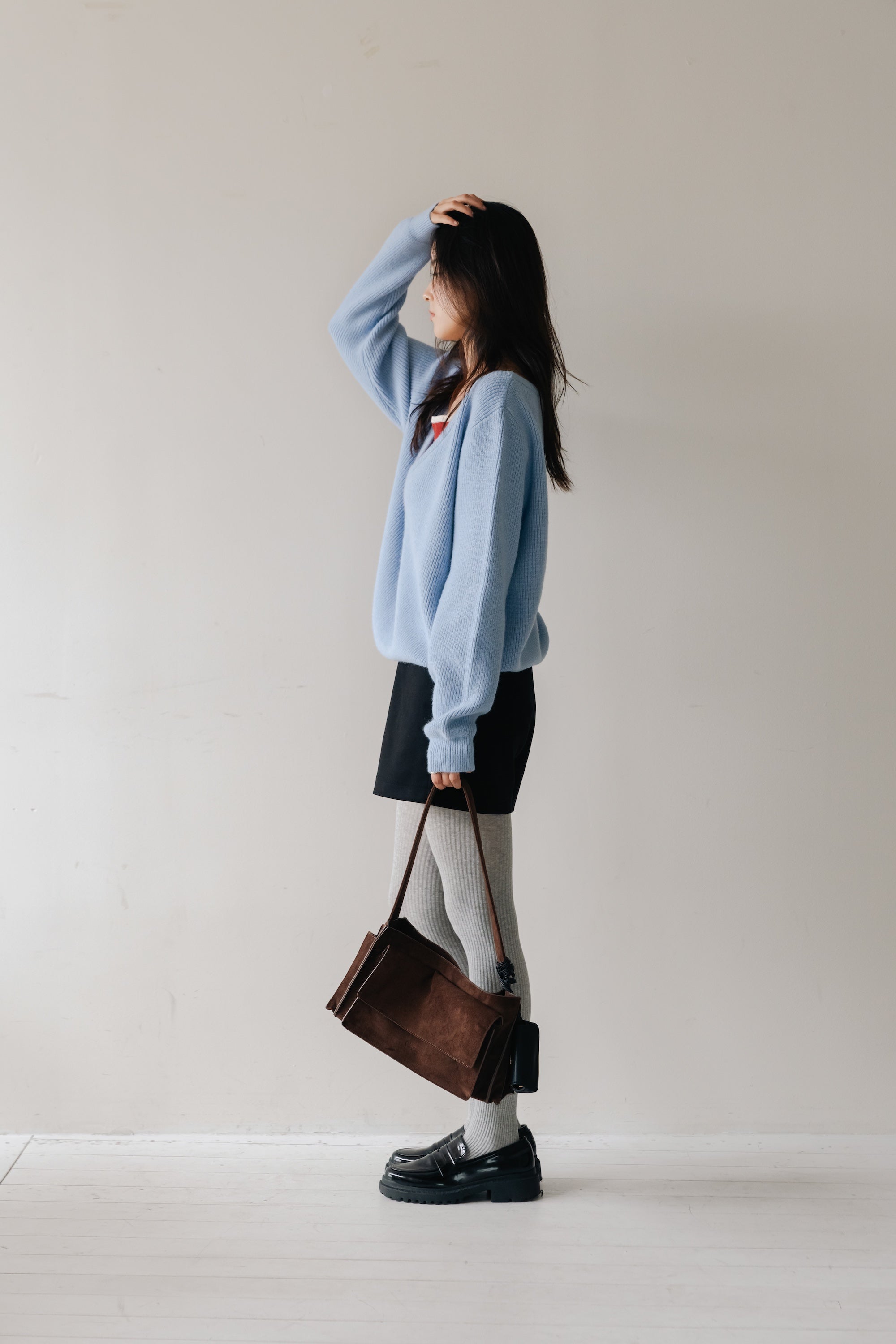 Soft Layered Knit Set-BLUE
