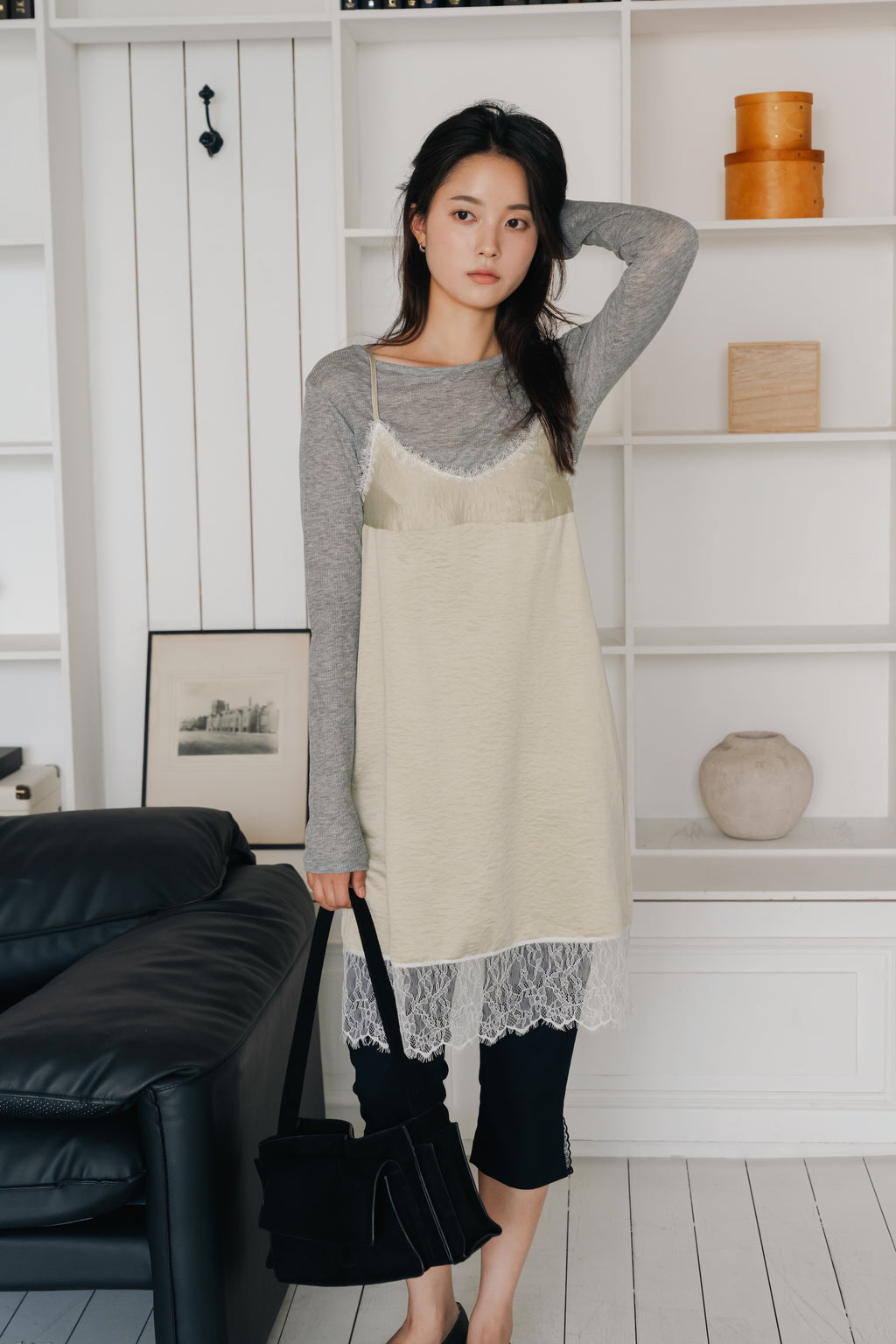 Layered basic tops-GREY