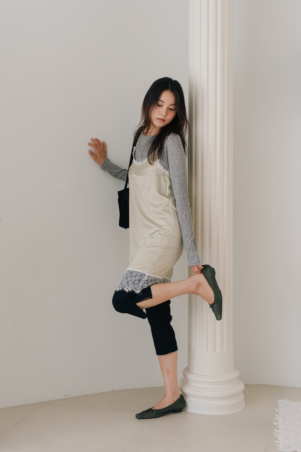 Layered basic tops-GREY