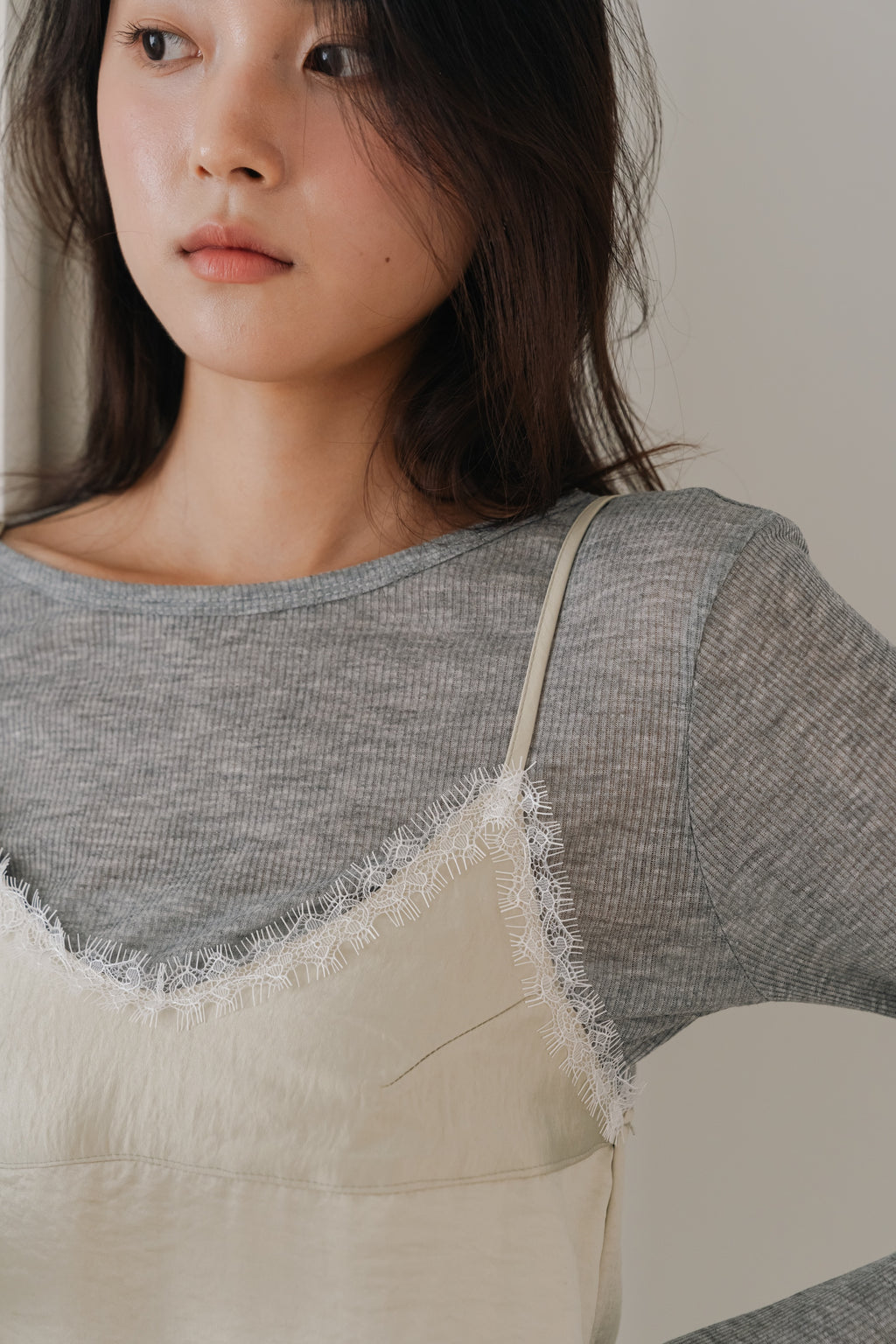 Layered basic tops-GREY