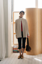 Lace Volume Coat-BEIGE