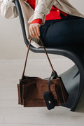 Suede Shoulder Bag-BROWN