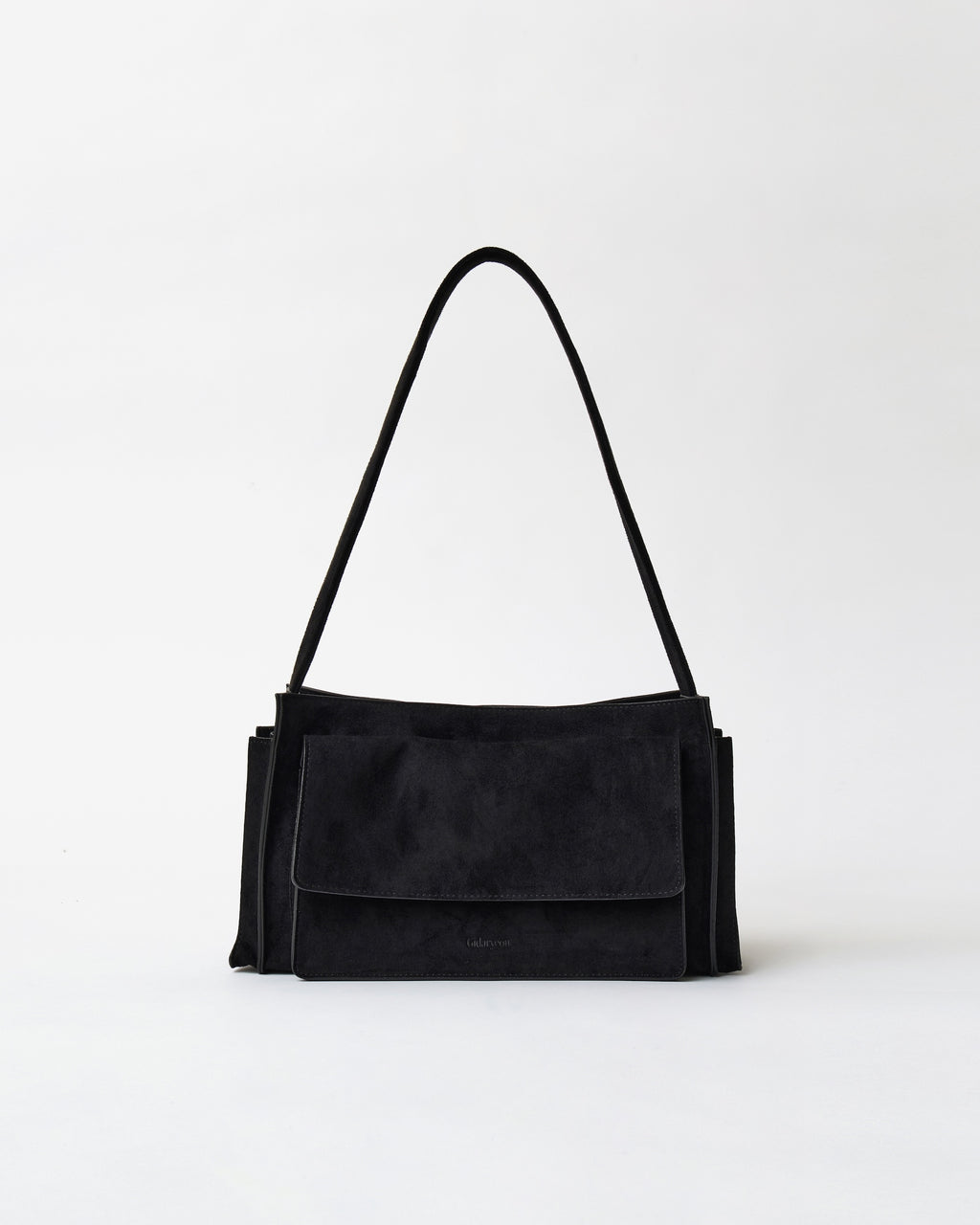 Suede Shoulder Bag-BLACK