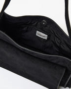 Suede Shoulder Bag-BLACK