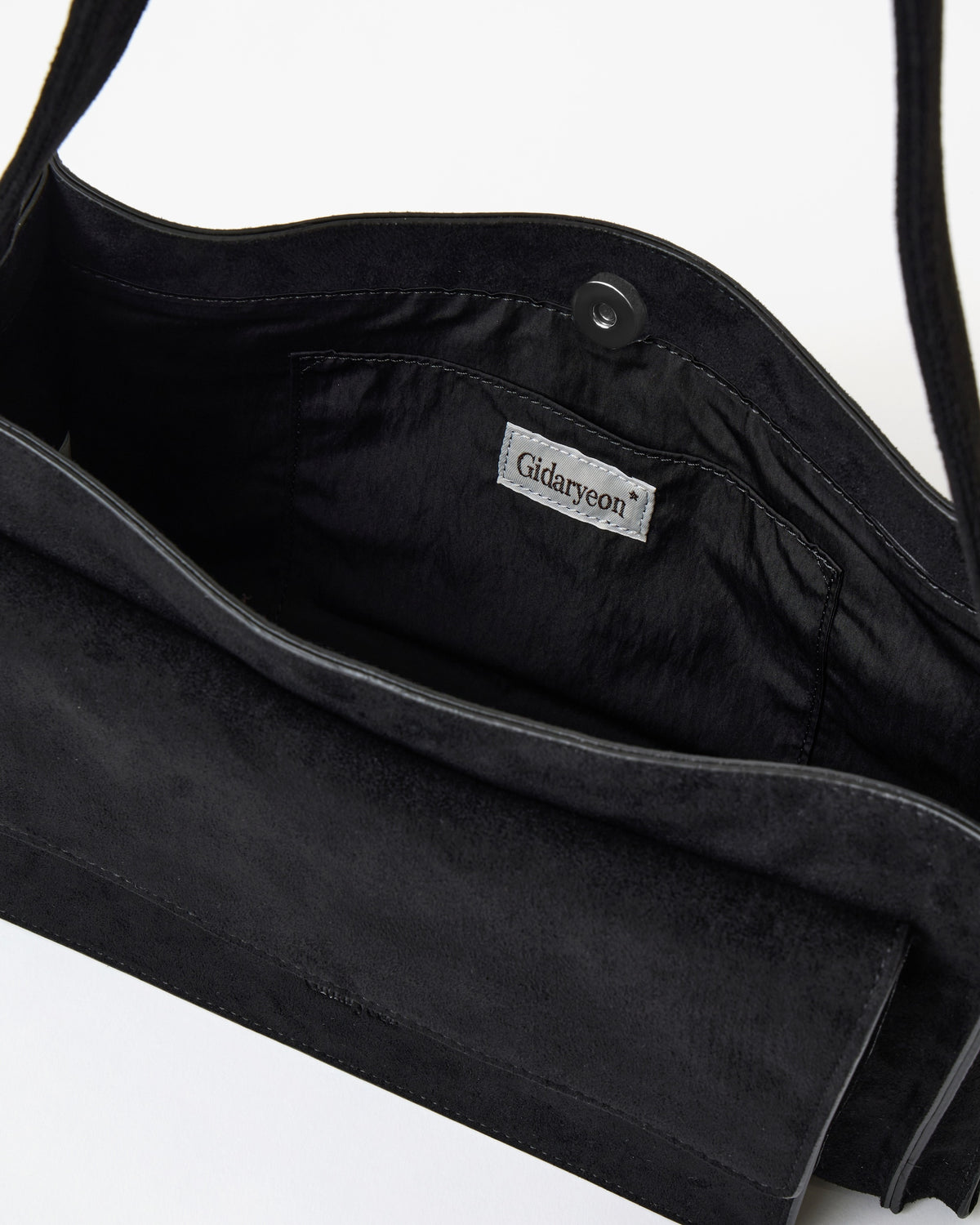 Suede Shoulder Bag-BLACK