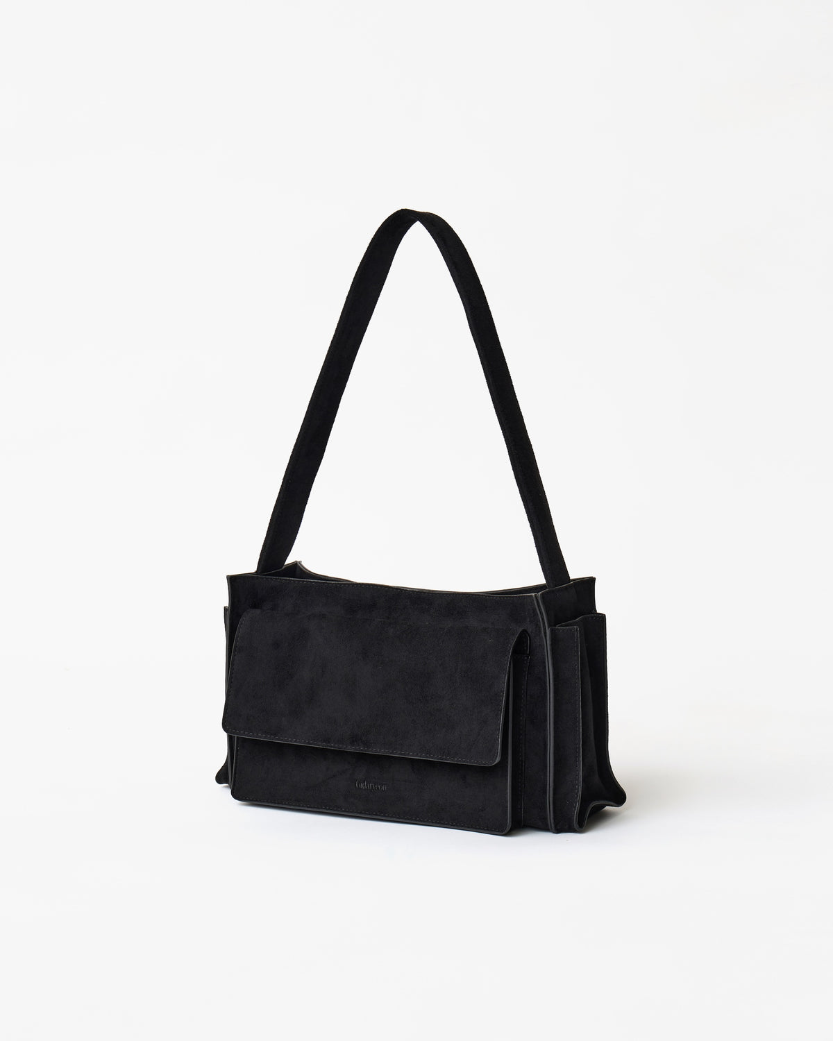 Suede Shoulder Bag-BLACK