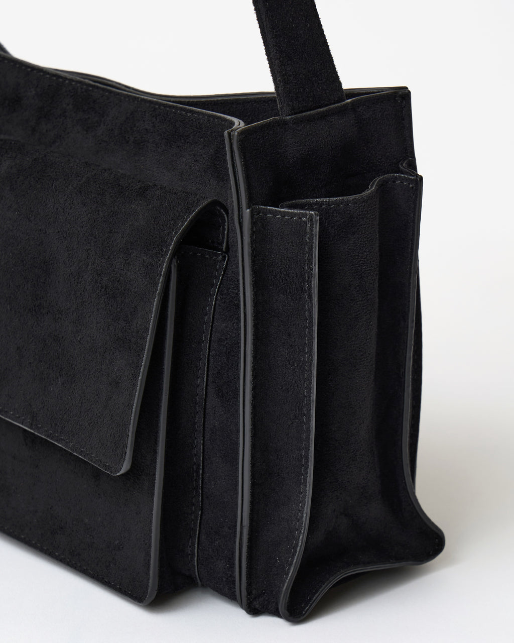 Suede Shoulder Bag-BLACK