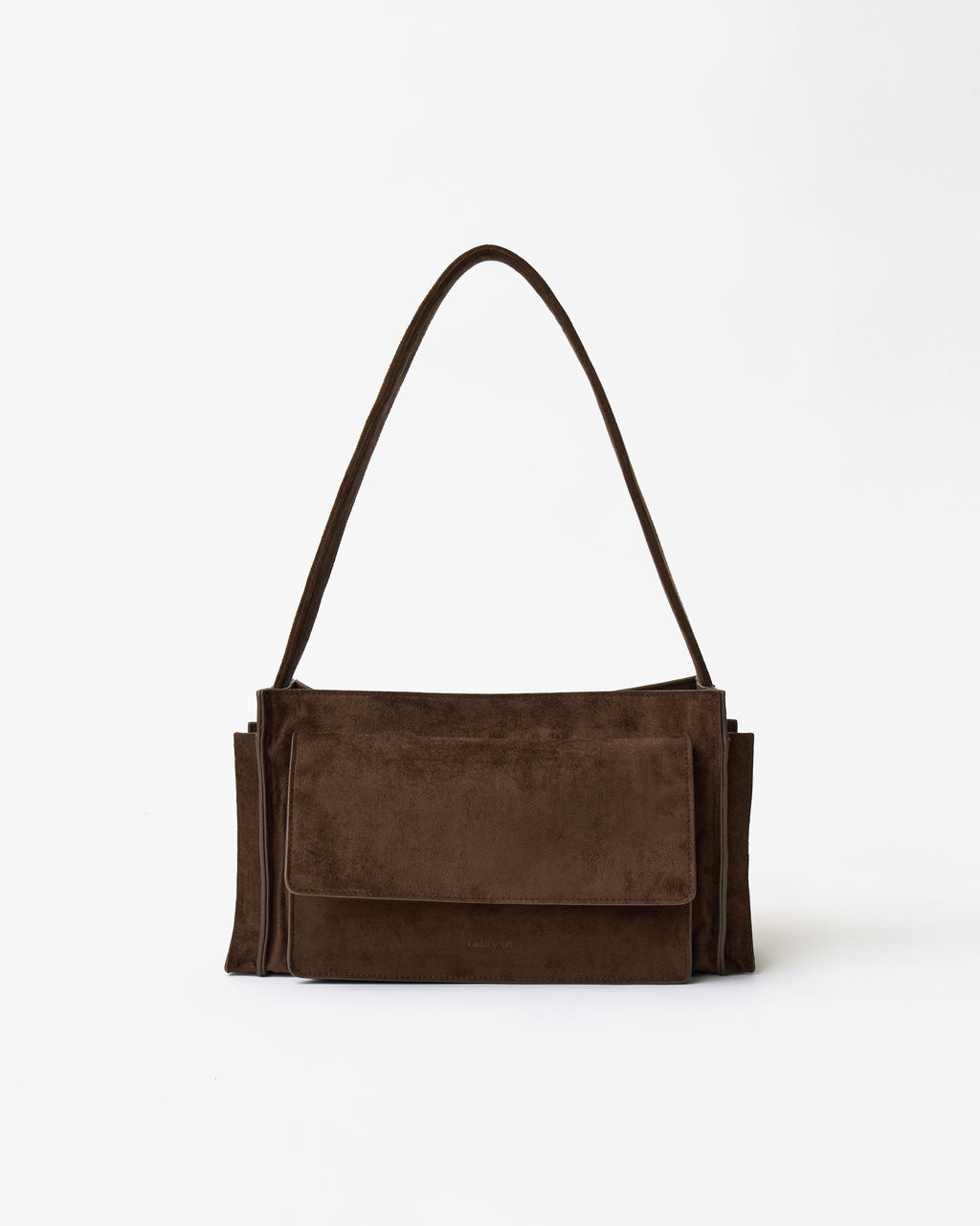 Suede Shoulder Bag-BROWN