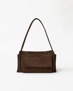 Suede Shoulder Bag-BROWN