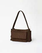 Suede Shoulder Bag-BROWN