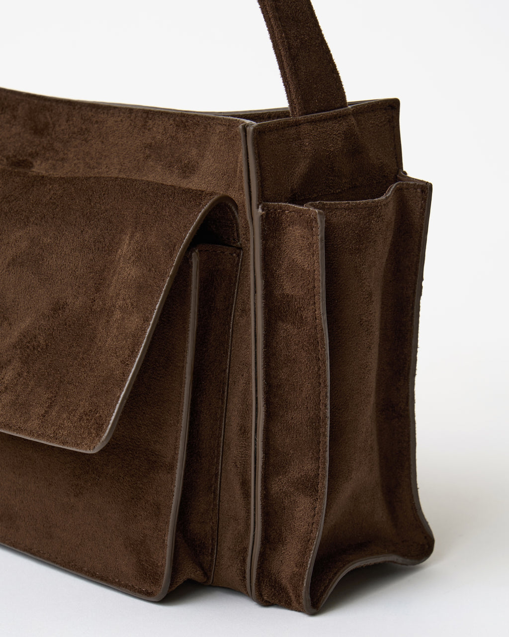 Suede Shoulder Bag-BROWN