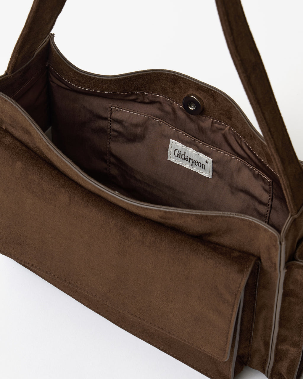 Suede Shoulder Bag-BROWN