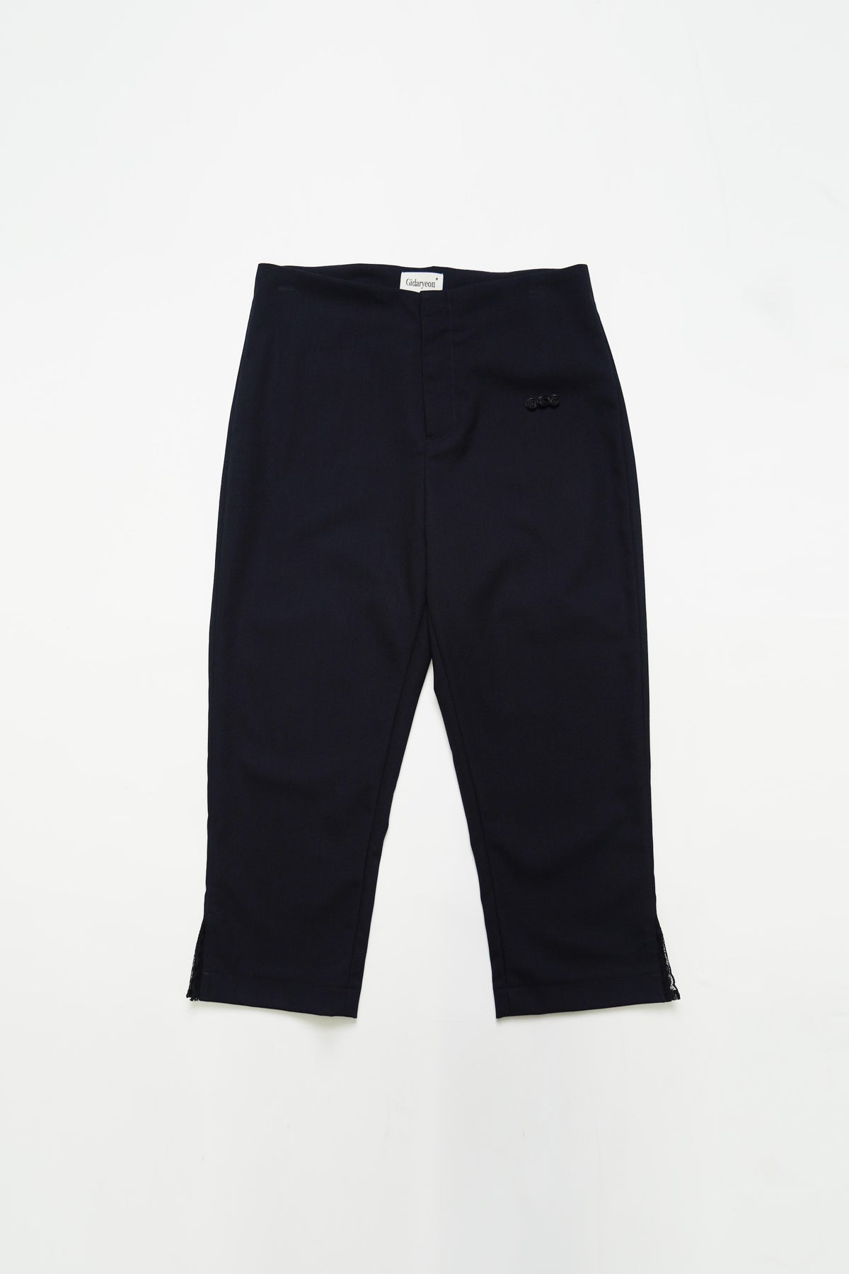 Cropped Slim Pants-NAVY