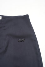 Cropped Slim Pants-NAVY