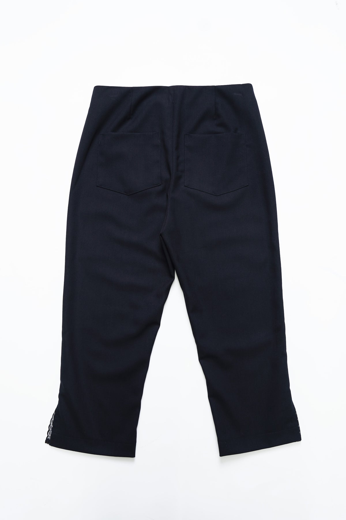 Cropped Slim Pants-NAVY