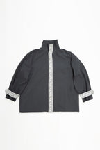 Lace Volume Coat-GREY