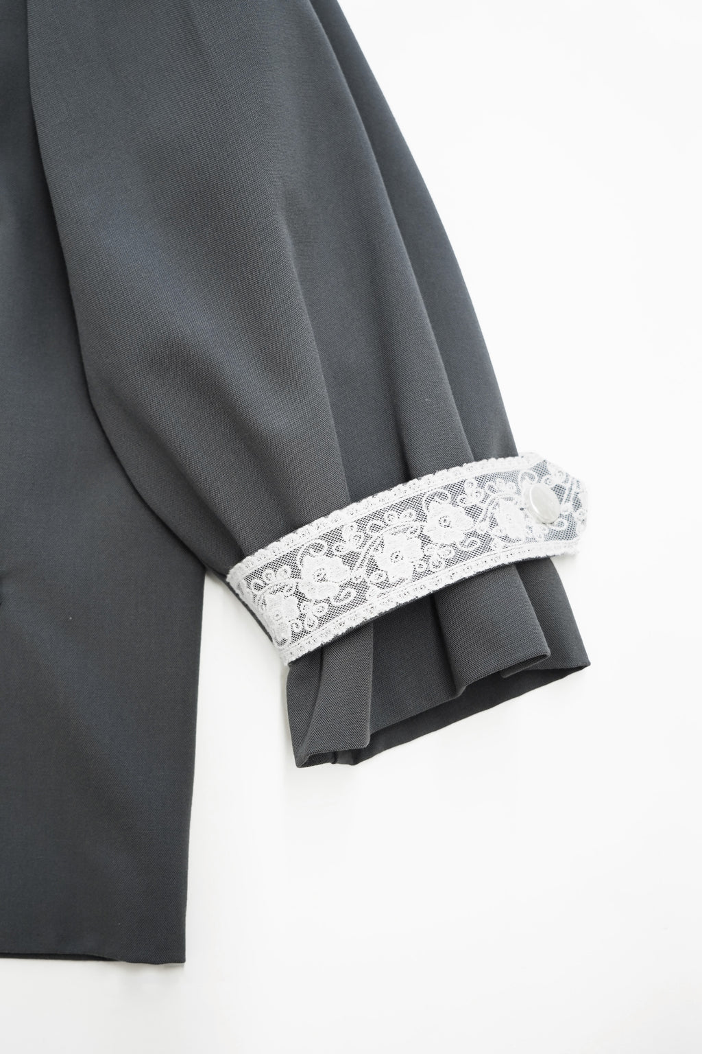 Lace Volume Coat-GREY