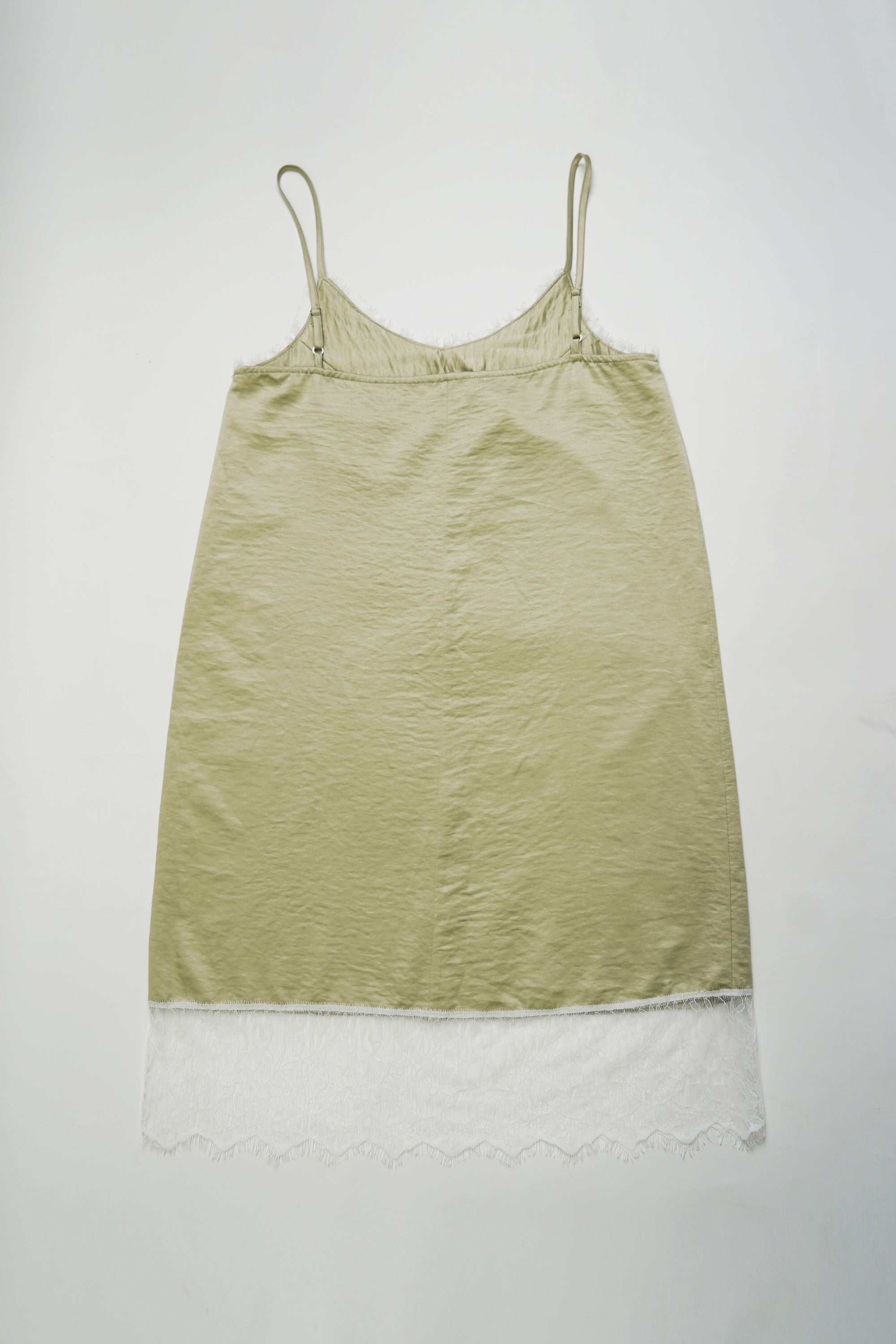 Satin lace cami one piece-MINT