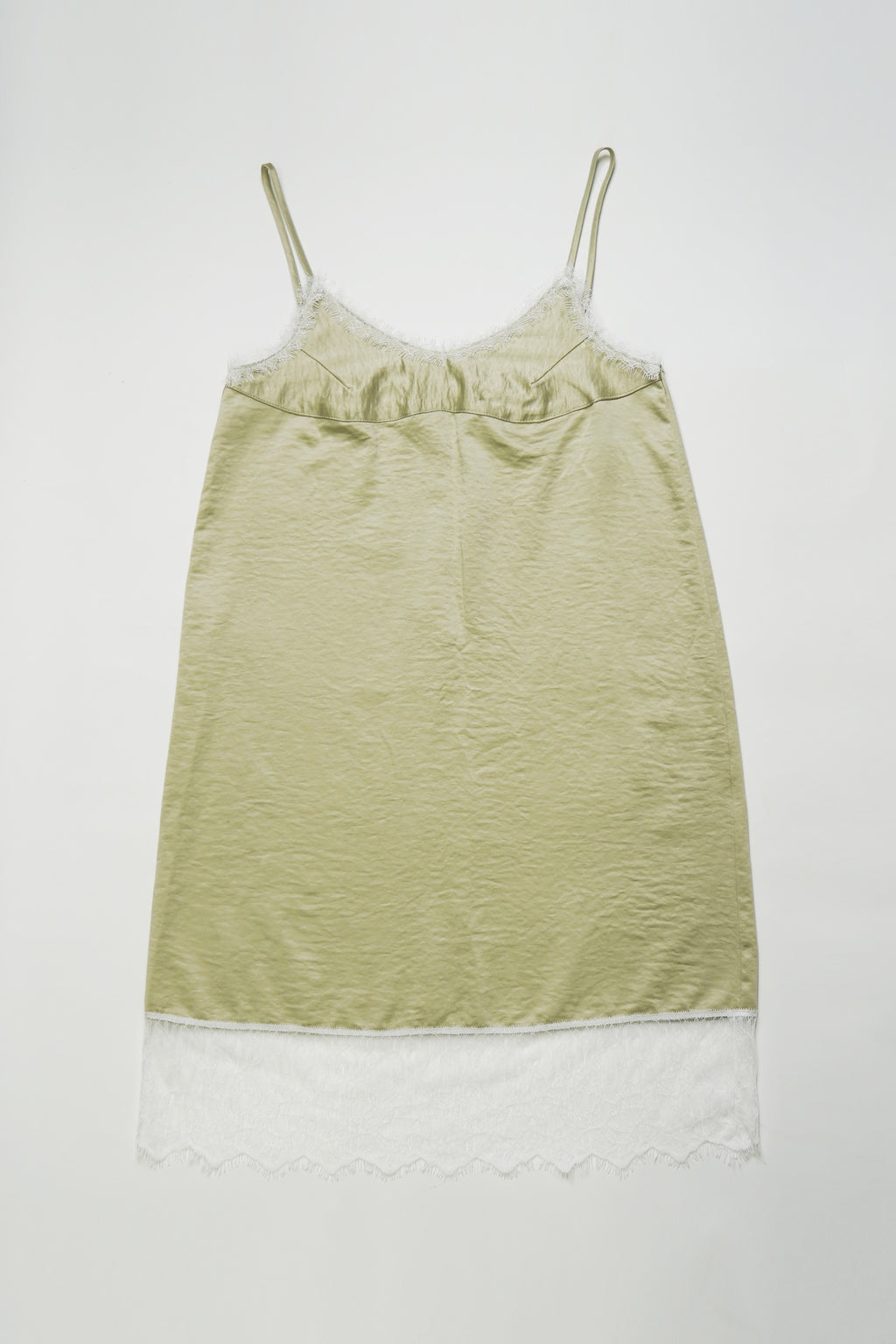 Satin lace cami one piece-MINT