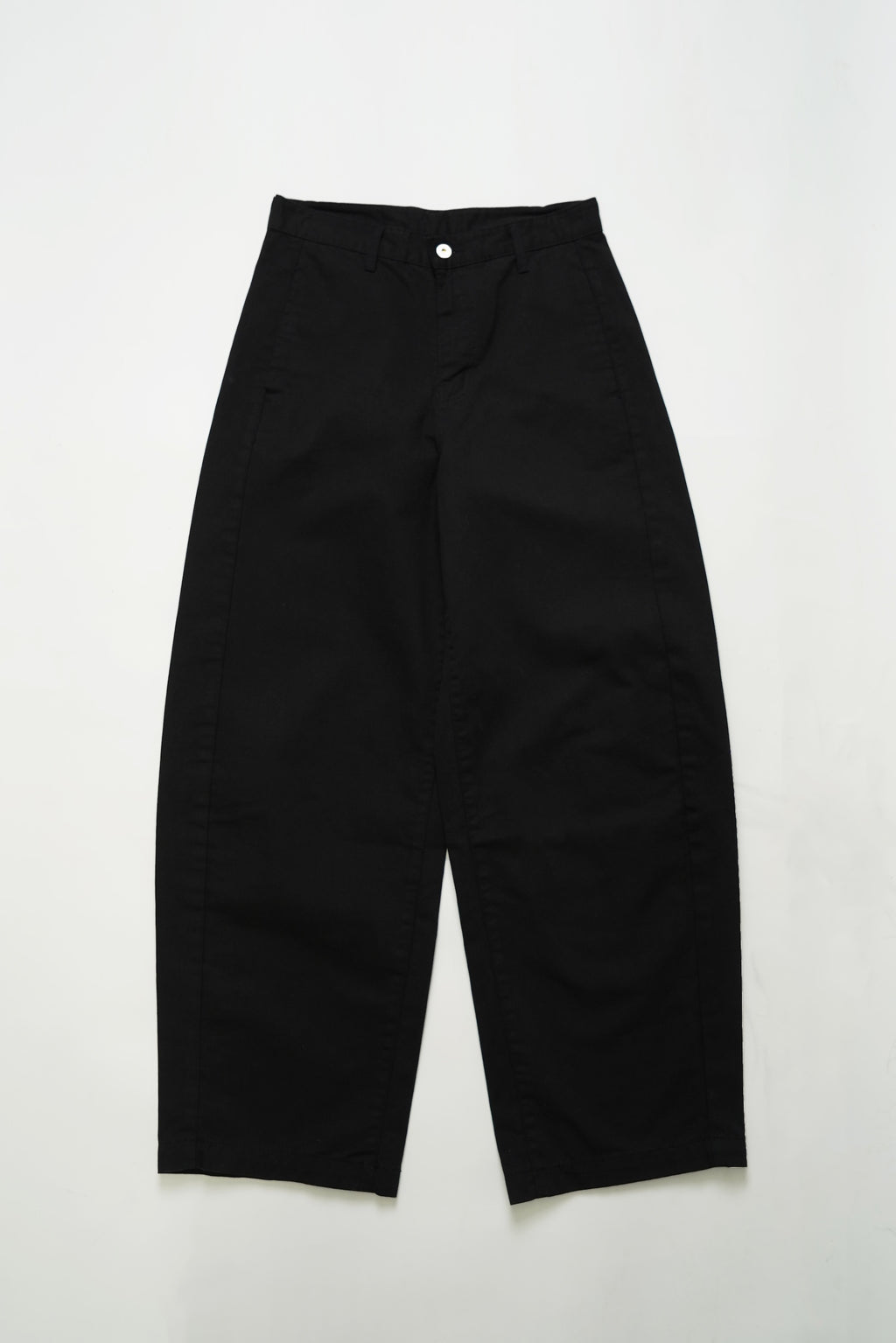 Loose fit straight pants-BLACK