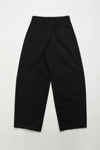 Loose fit straight pants-BLACK