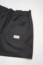 Back Frill Shorts-GREY
